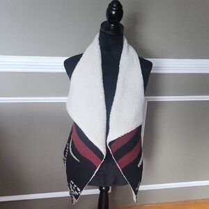 American Rag Black and Red Wool Blend Vest Size XS